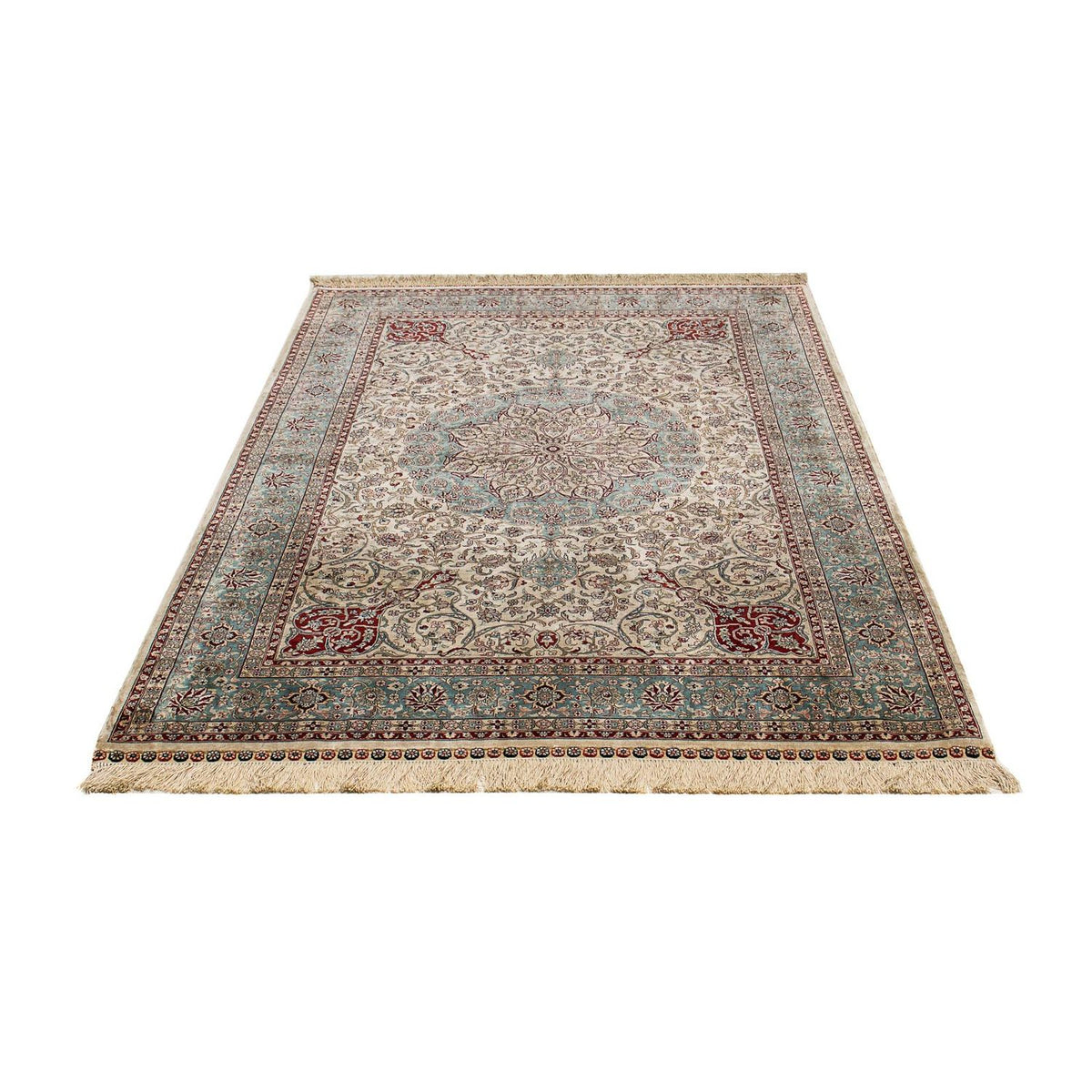 Silketæppe - China Silk - 183 x 122 cm - mørkerød