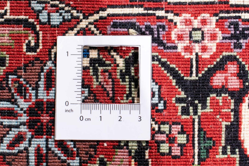 Persisk tæppe - Bijar rundt  - 250 x 250 cm - mørkerød