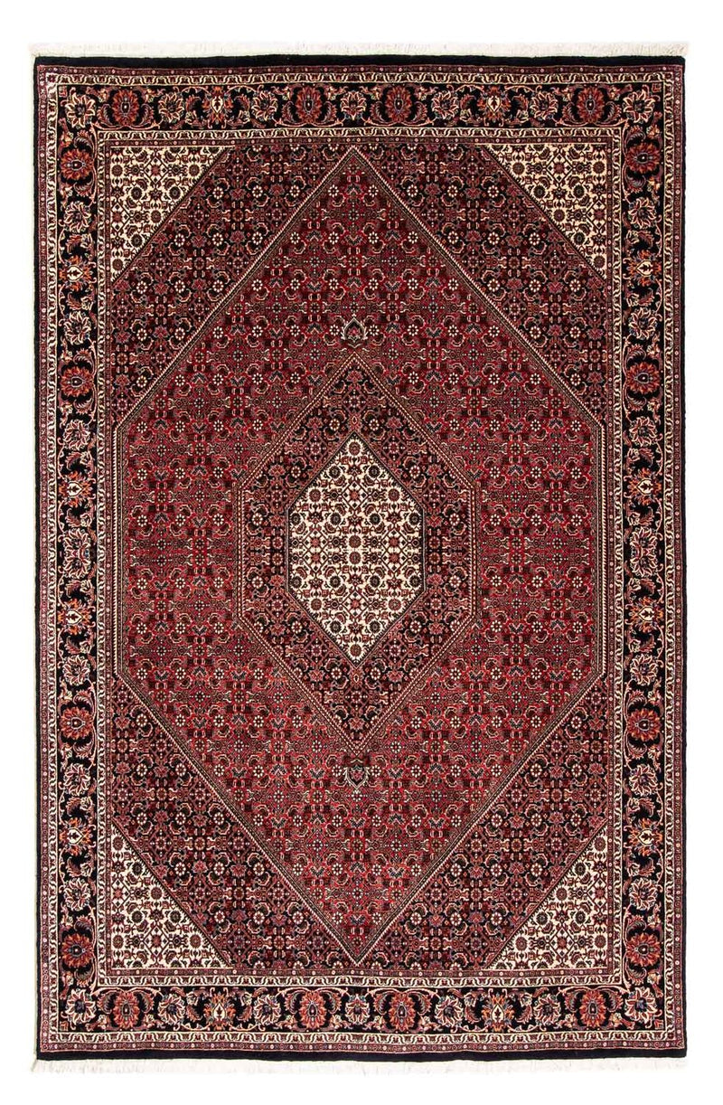 Persisk tæppe - Bijar - 240 x 166 cm - mørkerød
