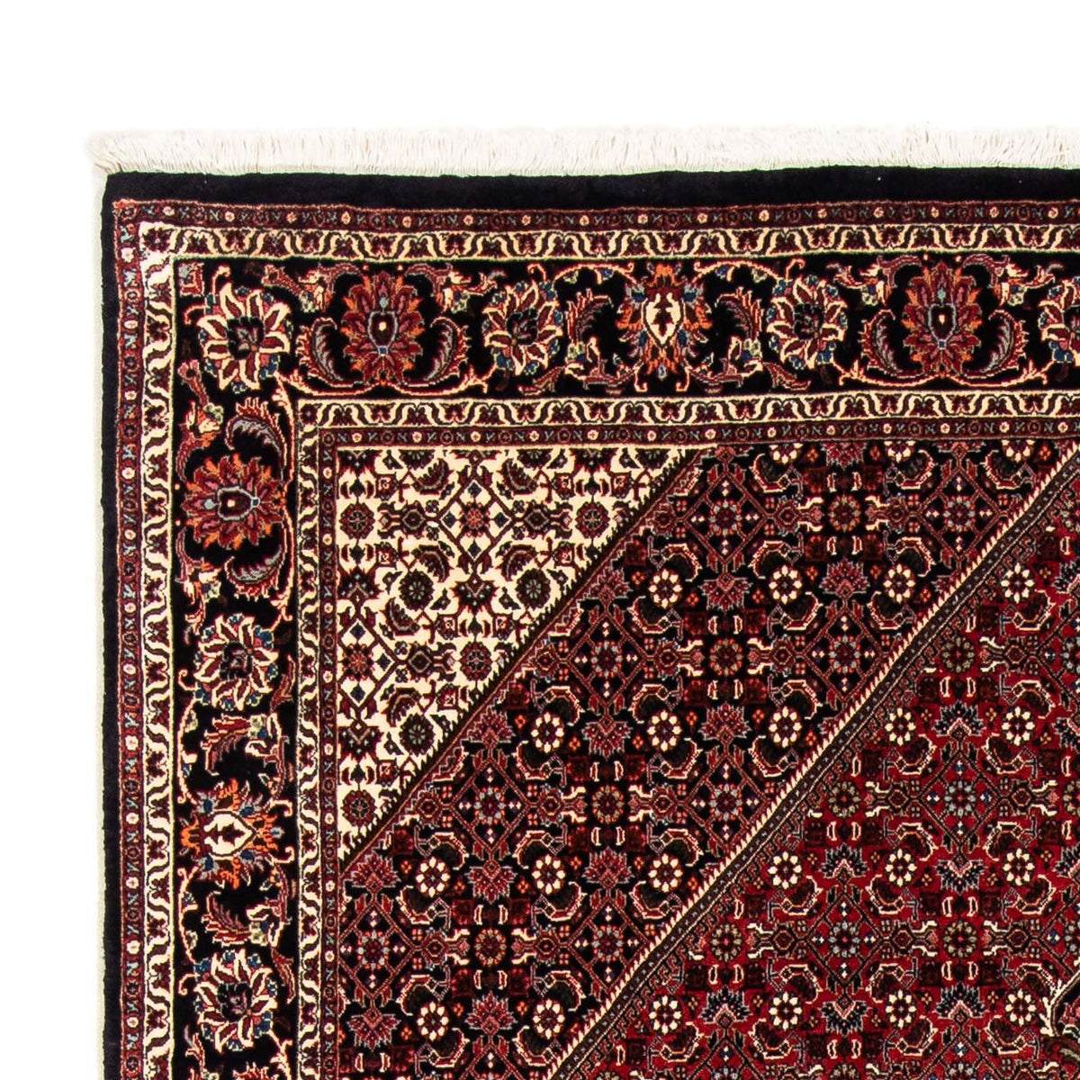 Persisk tæppe - Bijar - 240 x 166 cm - mørkerød
