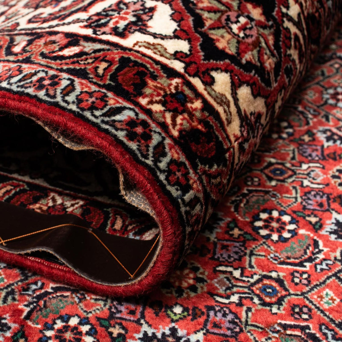 Persisk tæppe - Bijar - 259 x 200 cm - mørkerød