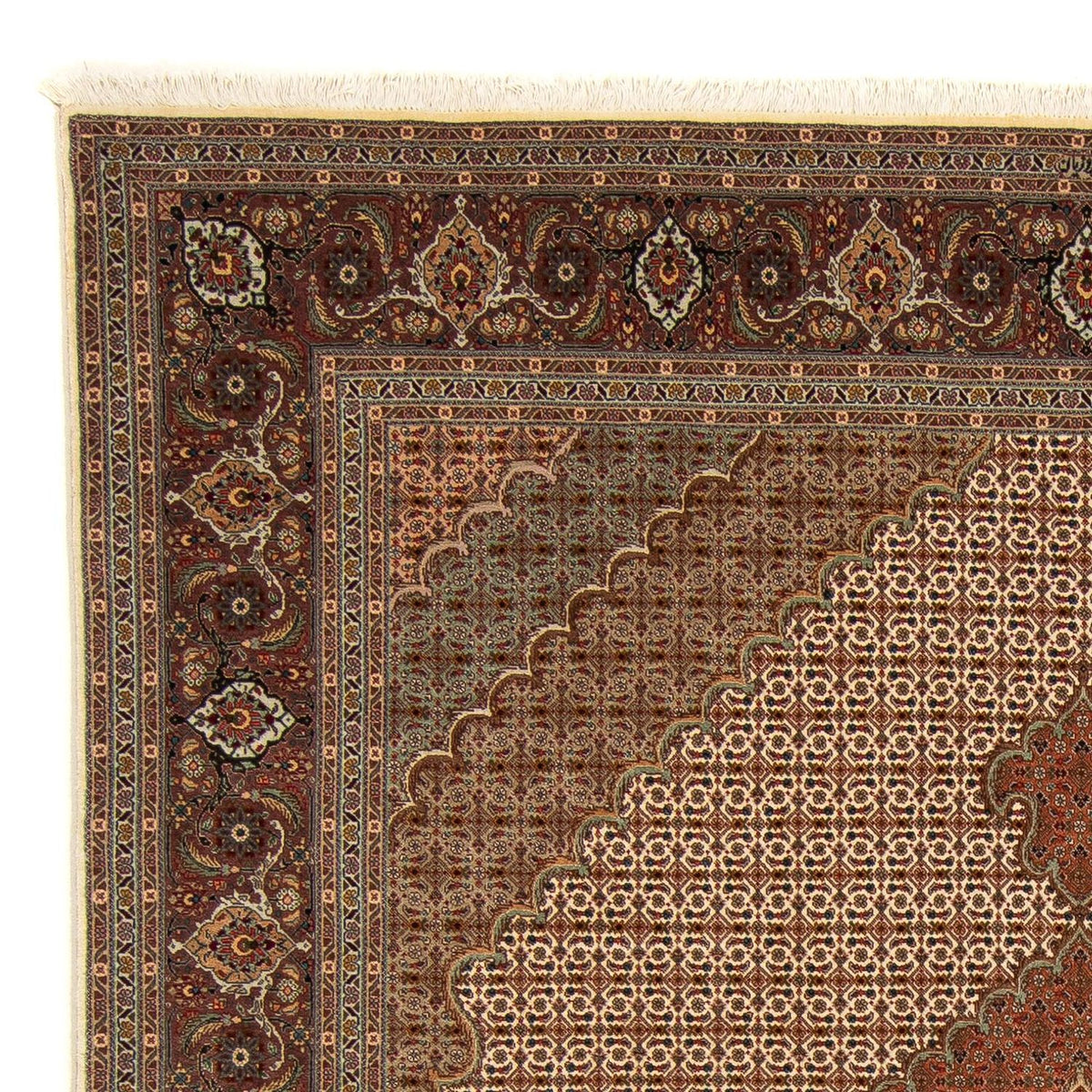 Persisk tæppe - Tabriz - 252 x 202 cm - lys brun