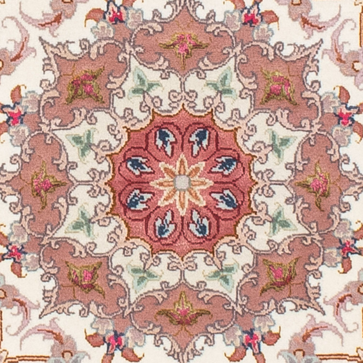 Persisk tæppe - Tabriz - Royal rundt - 105 x 105 cm - beige
