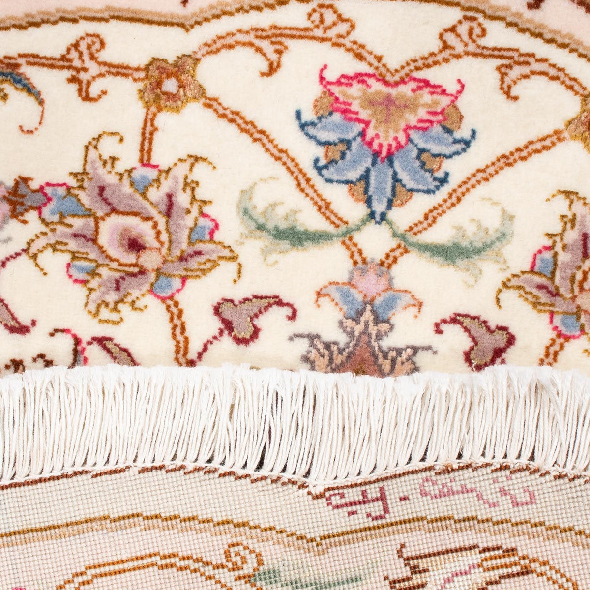 Persisk tæppe - Tabriz - Royal rundt - 105 x 105 cm - beige
