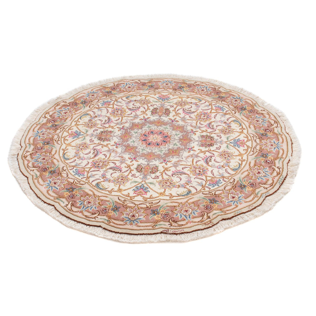 Persisk tæppe - Tabriz - Royal rundt - 105 x 105 cm - beige