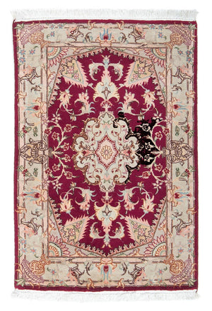 Persisk tæppe - Tabriz - Royal - 87 x 59 cm - mørkerød