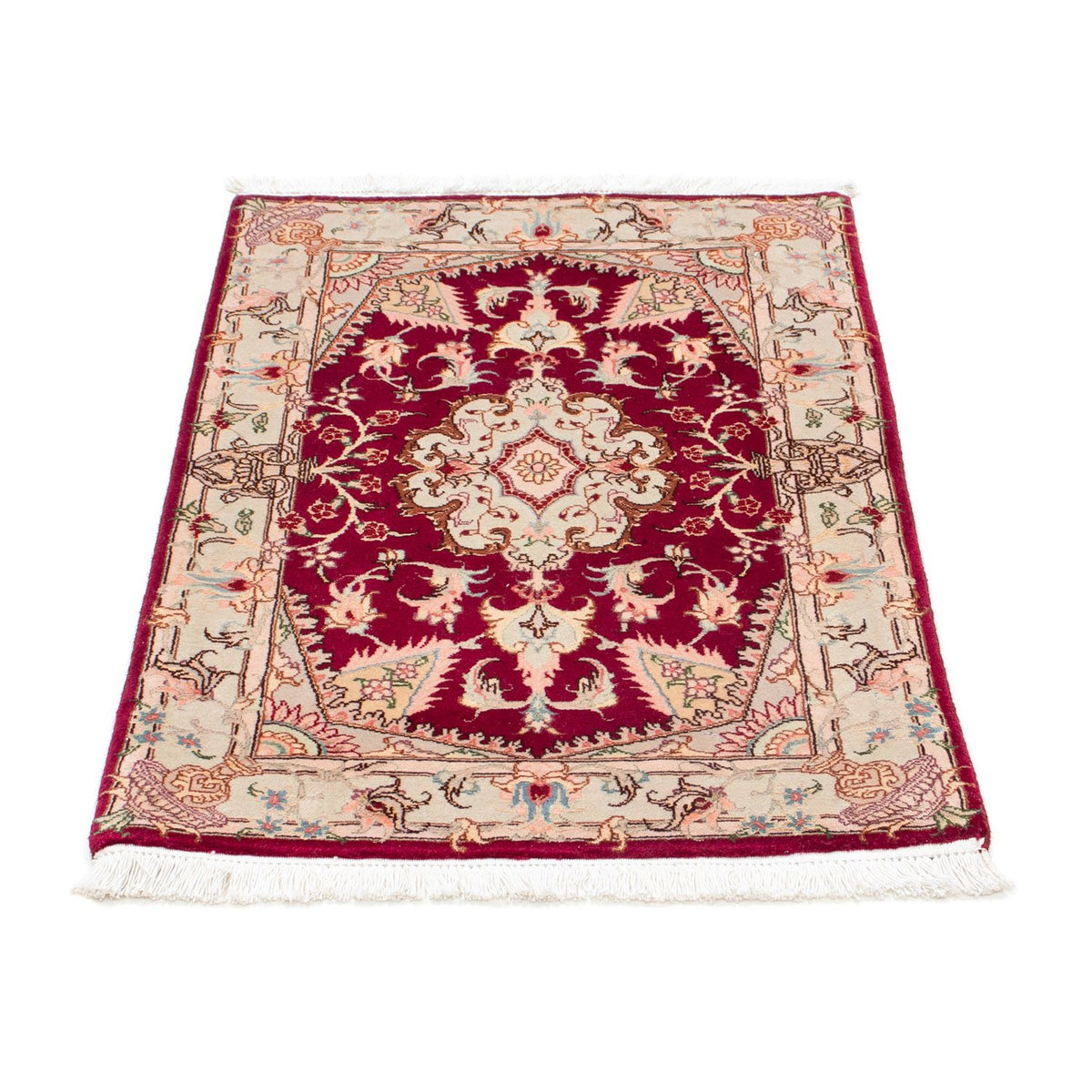 Persisk tæppe - Tabriz - Royal - 87 x 59 cm - mørkerød