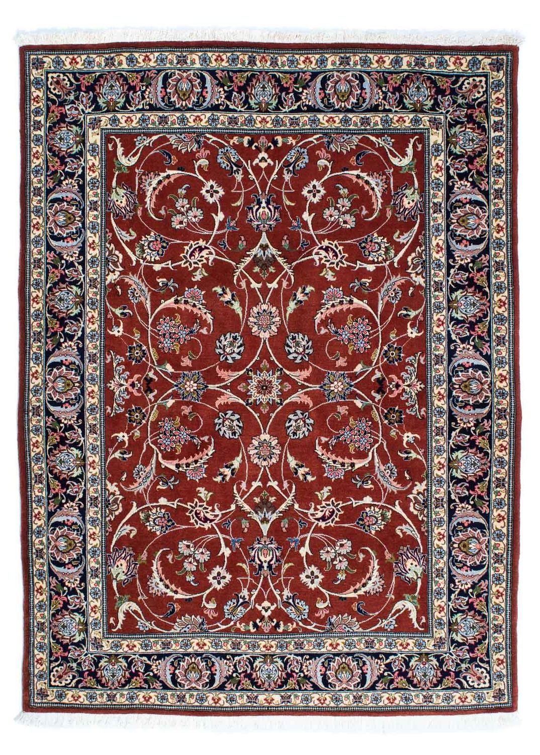 Persisk tæppe - Ghom - 181 x 136 cm - mørkerød
