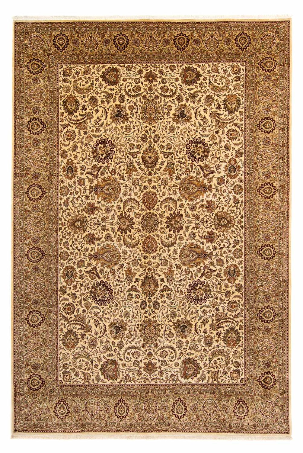 Vintage tæppe - 433 x 306 cm - lys brun