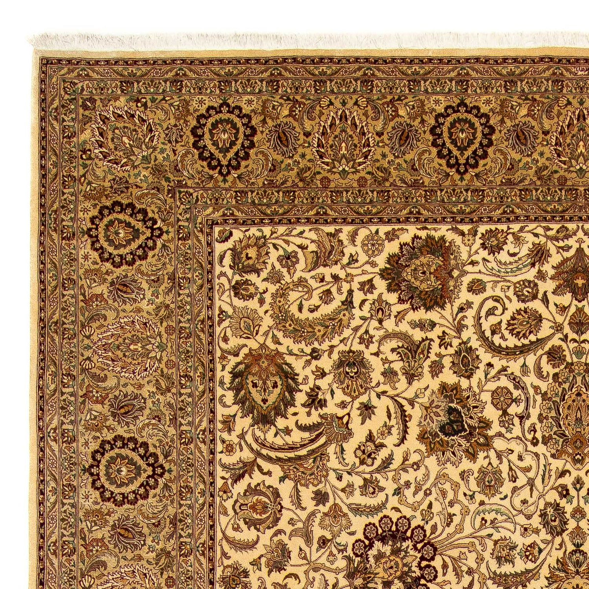 Vintage tæppe - 433 x 306 cm - lys brun