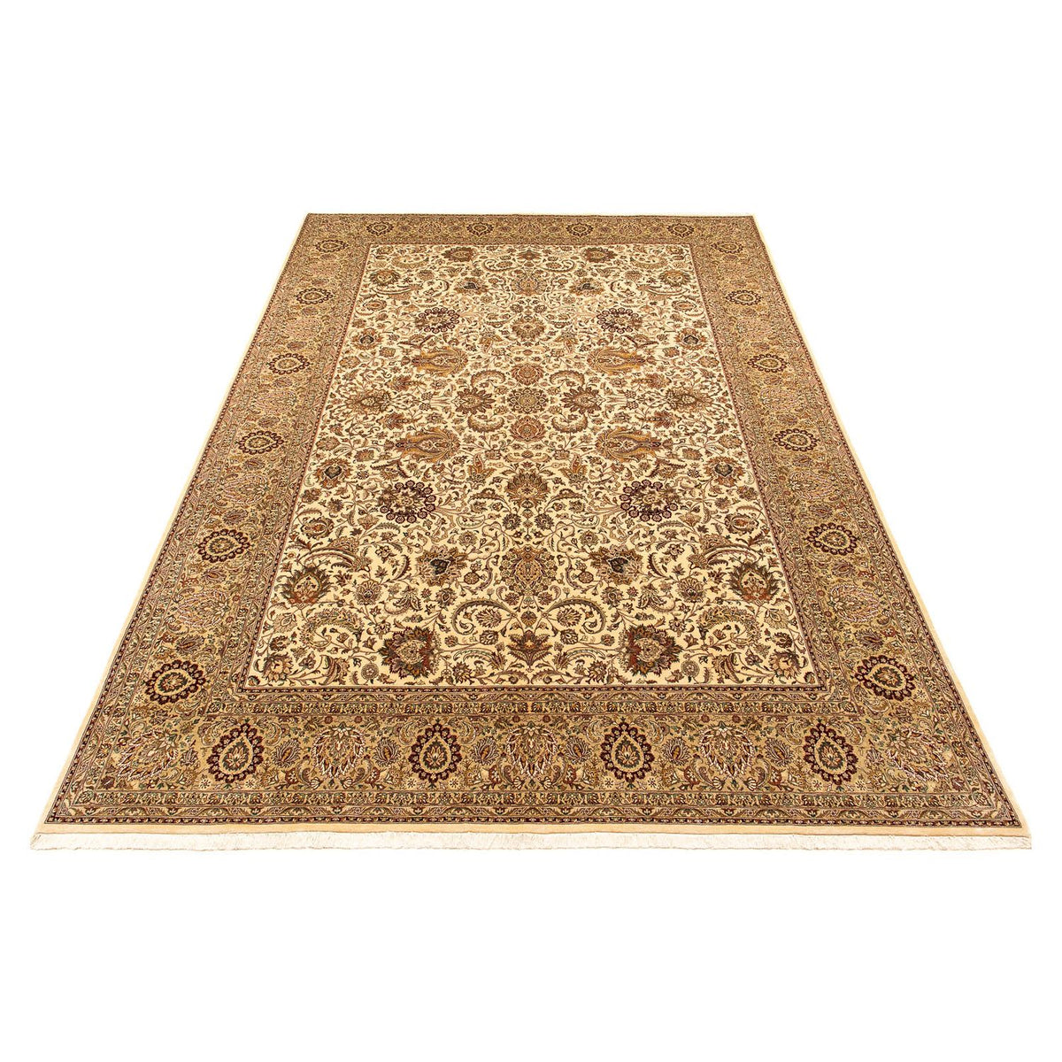 Vintage tæppe - 433 x 306 cm - lys brun