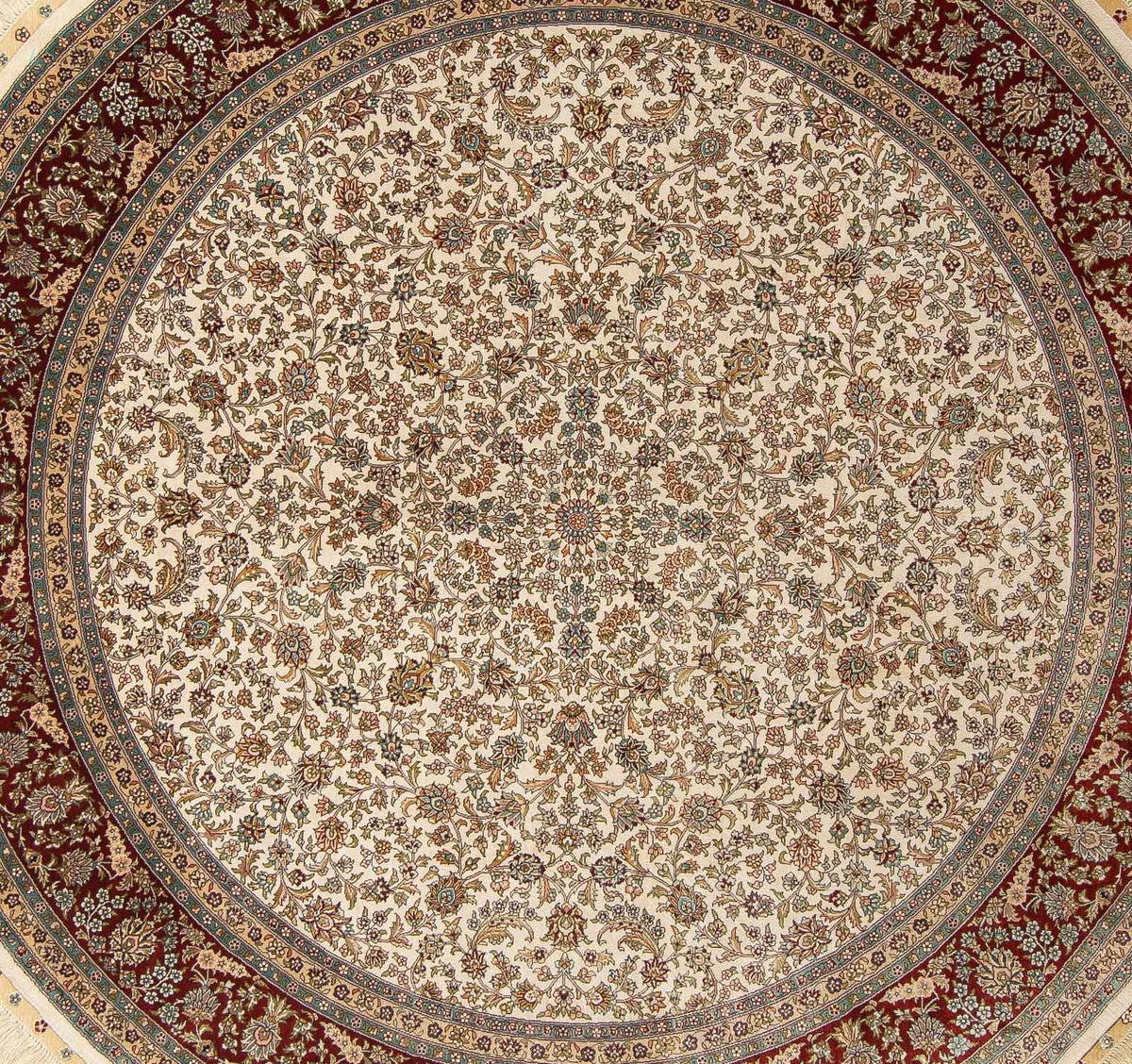 Orientalsk tæppe - Hereke rundt - 185 x 185 cm - beige