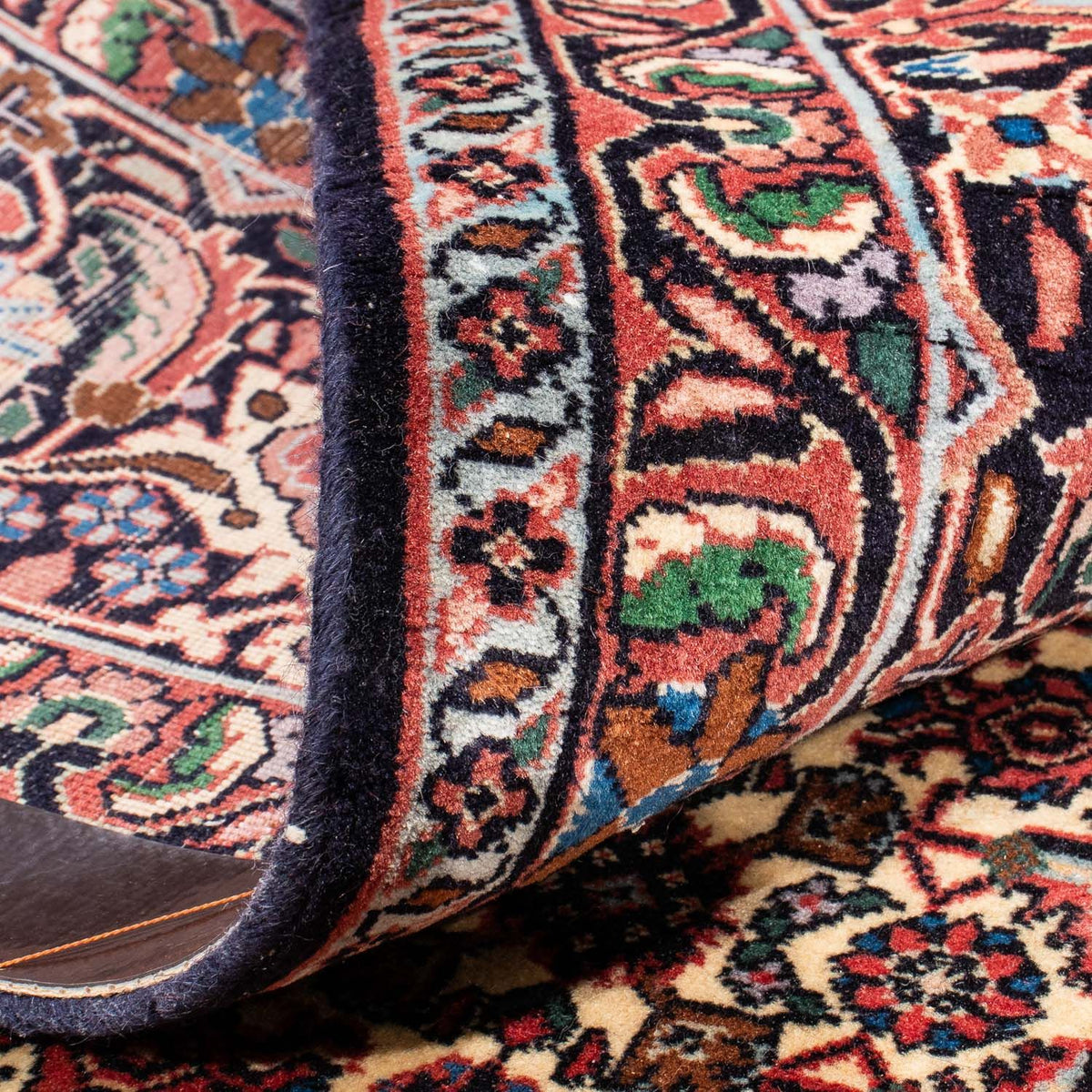 Persisk tæppe - Bijar - 348 x 252 cm - mørkerød