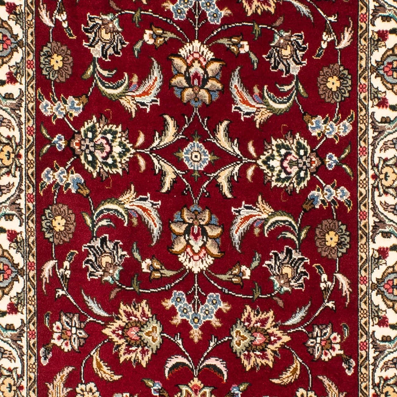 Løber Persisk tæppe - Tabriz - Royal - 316 x 75 cm - mørkerød