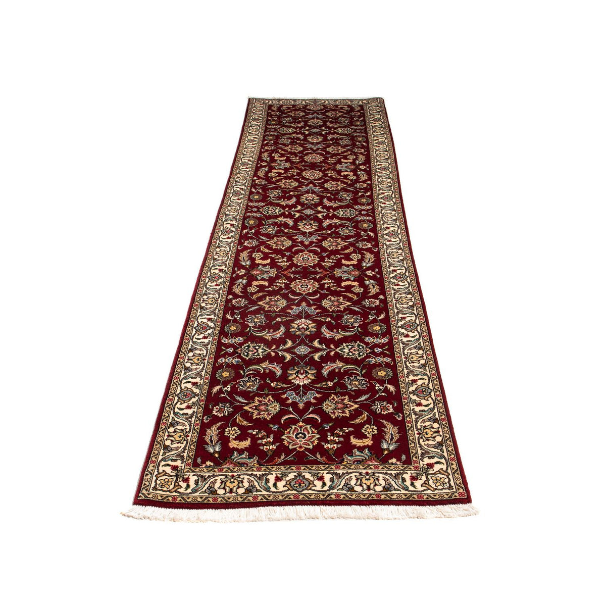 Løber Persisk tæppe - Tabriz - Royal - 316 x 75 cm - mørkerød