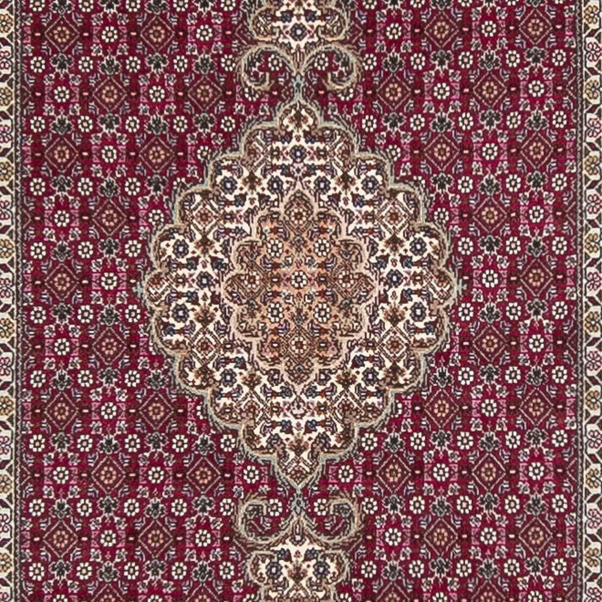Løber Persisk tæppe - Tabriz - 343 x 82 cm - mørkerød