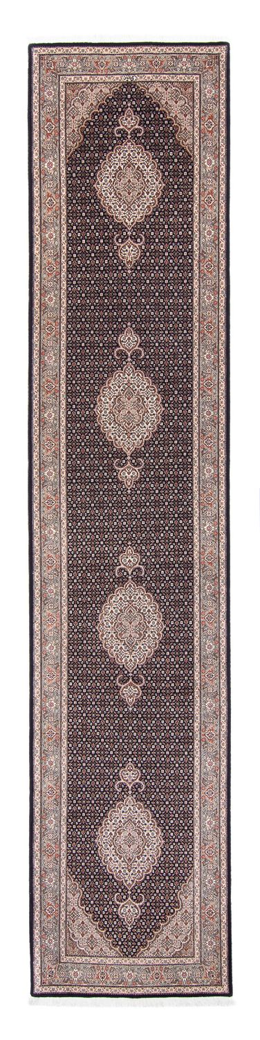 Løber Persisk tæppe - Tabriz - Royal - 391 x 82 cm - mørkeblå
