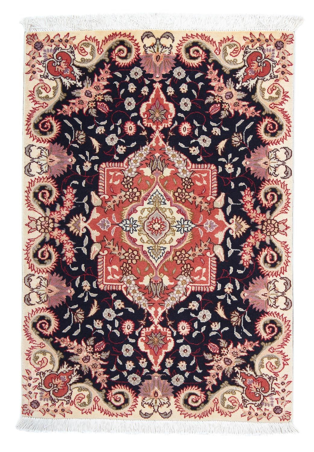 Persisk tæppe - Tabriz - Royal - 92 x 61 cm - mørkeblå