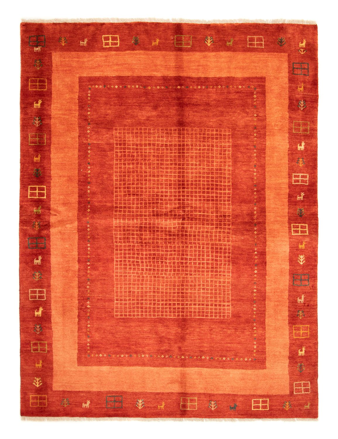 Gabbeh-tæppe - Persisk - 232 x 170 cm - rød