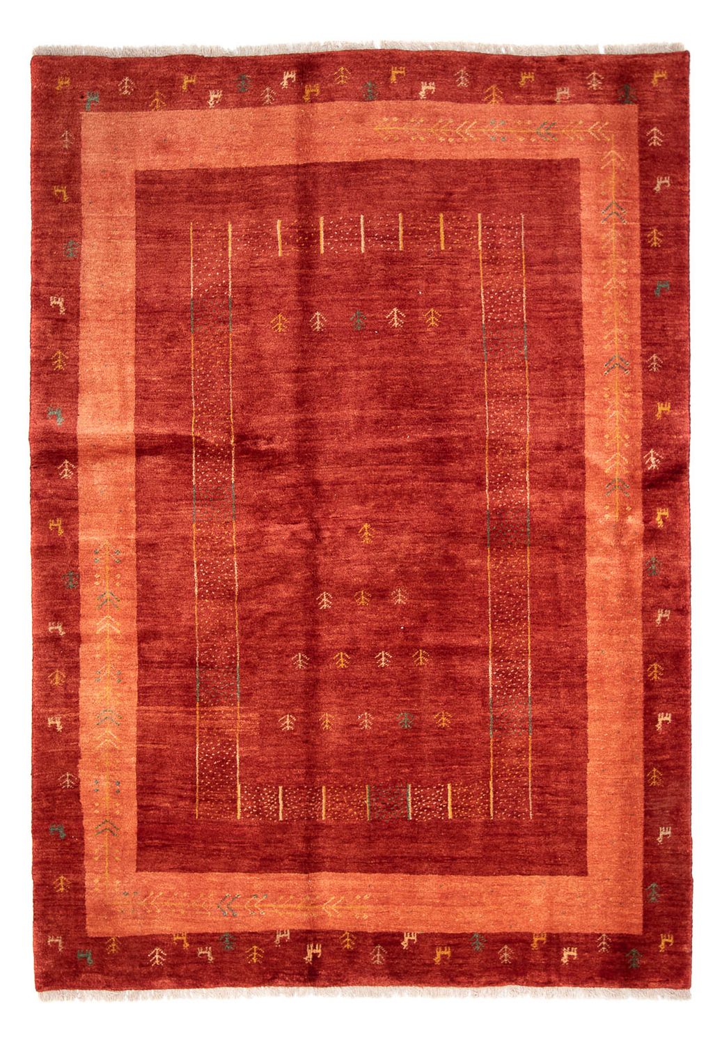 Gabbeh-tæppe - Persisk - 229 x 173 cm - mørkerød