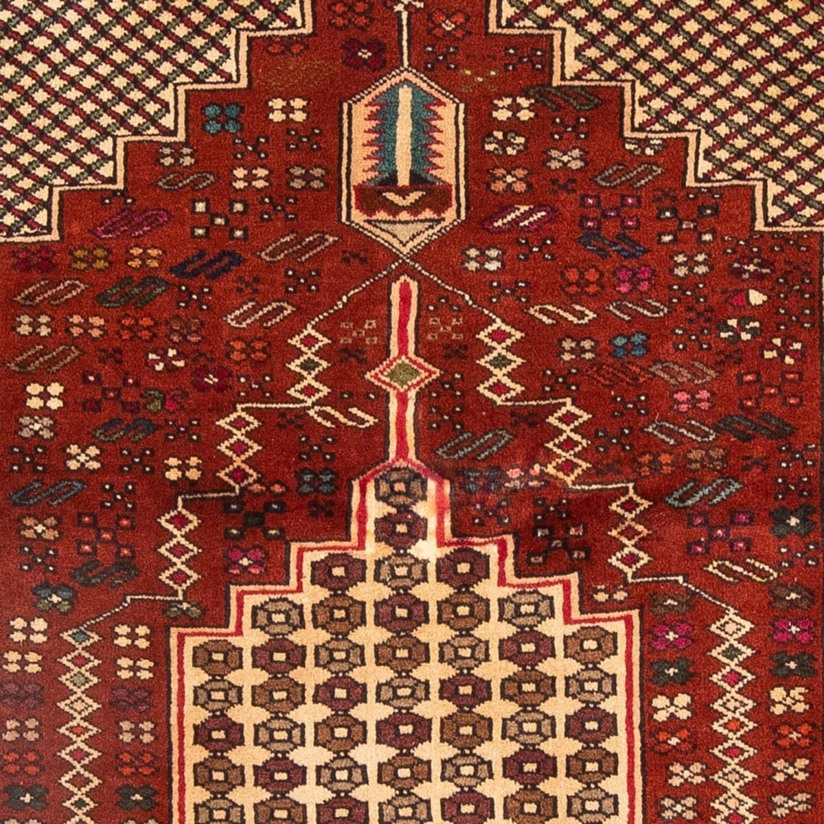 Baluch-tæppe firkantet - 174 x 133 cm - rød