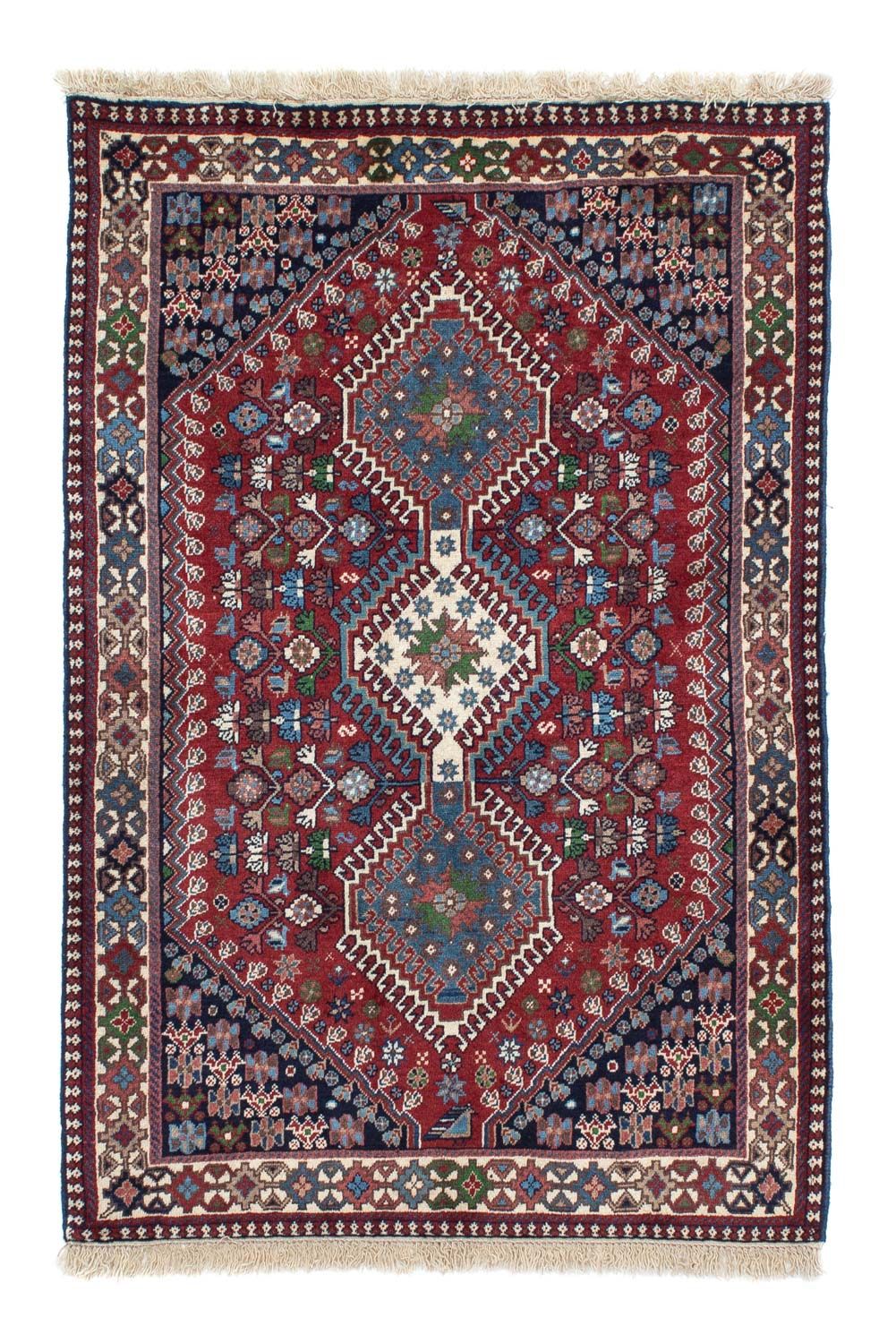 Persisk tæppe - Nomadisk - 145 x 97 cm - mørkerød