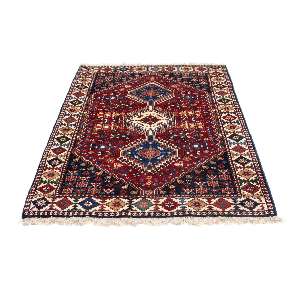 Persisk tæppe - Nomadisk - 155 x 105 cm - mørkerød
