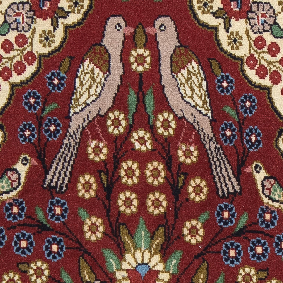 Persisk tæppe - Ghom - 105 x 63 cm - mørkerød