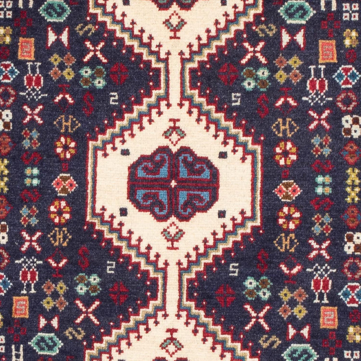 Persisk tæppe - Nomadisk - 120 x 74 cm - mørkeblå