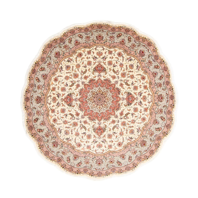 Persisk tæppe - Tabriz - Royal rundt  - 250 x 250 cm - beige