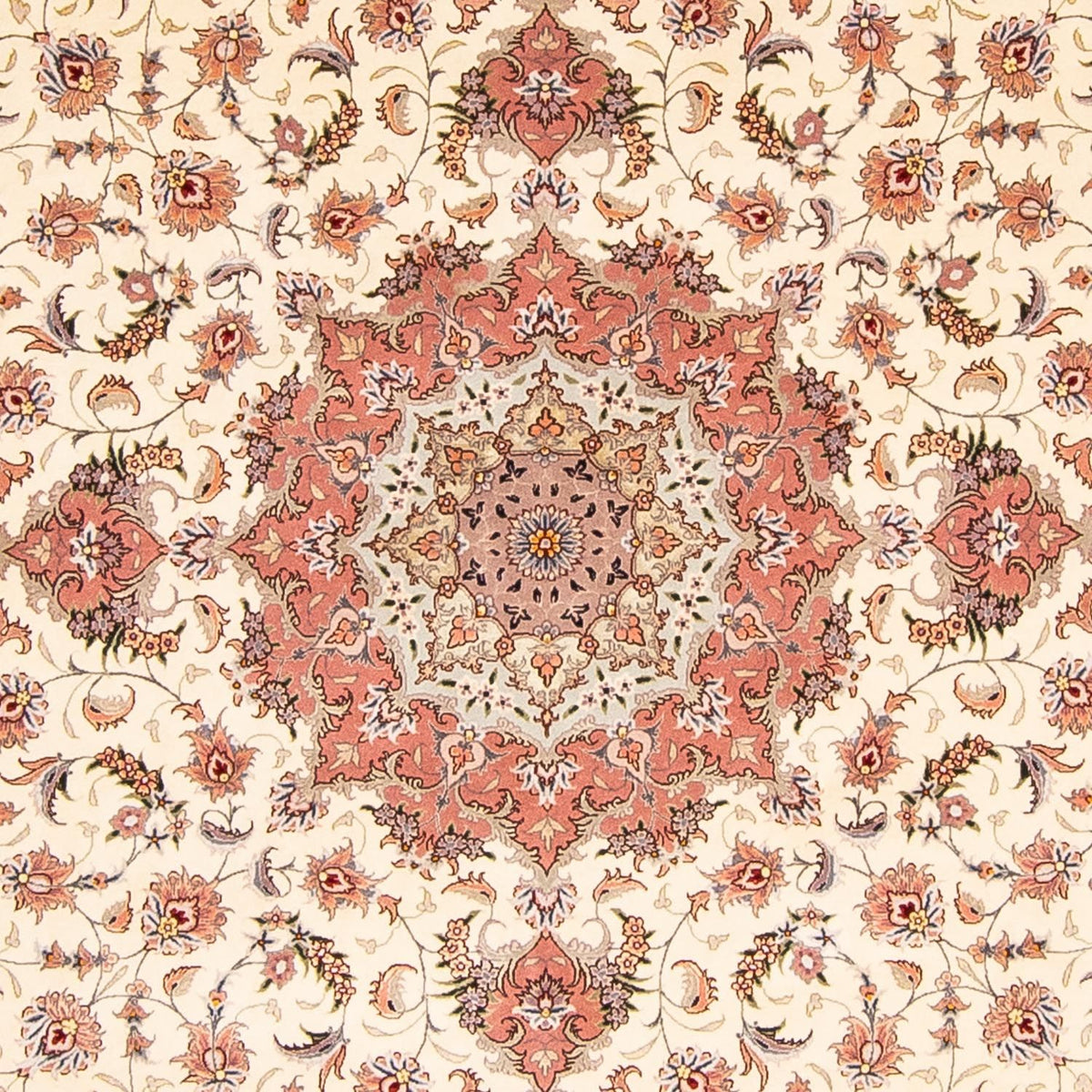 Persisk tæppe - Tabriz - Royal rundt  - 250 x 250 cm - beige