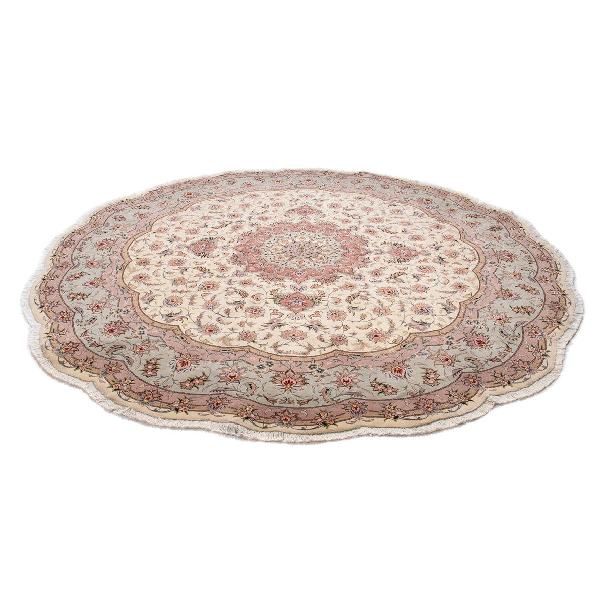 Persisk tæppe - Tabriz - Royal rundt  - 250 x 250 cm - beige