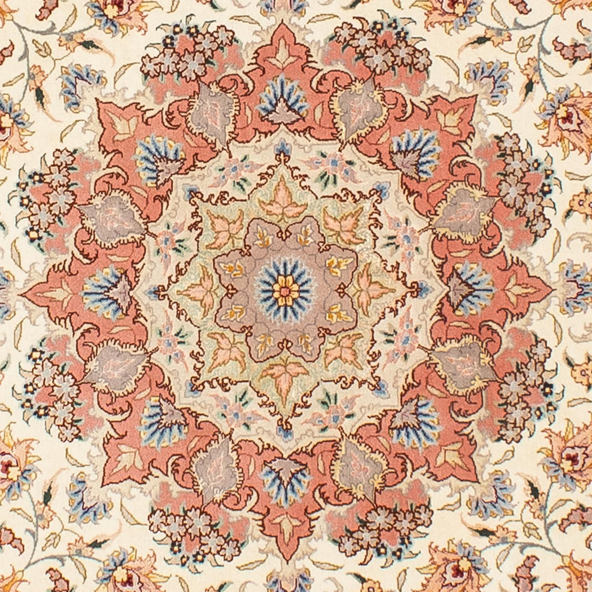 Persisk tæppe - Tabriz - Royal rundt  - 194 x 194 cm - beige