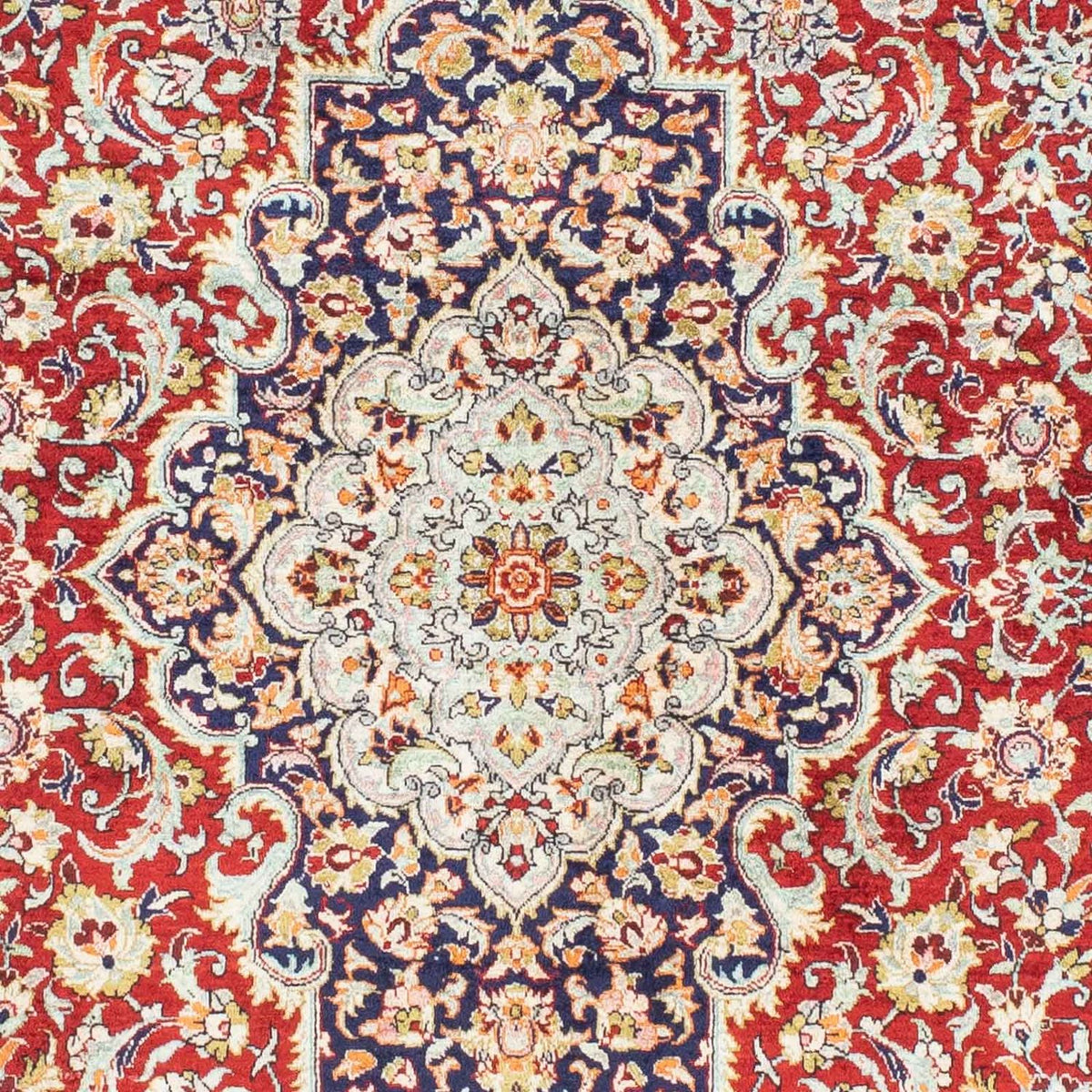 Persisk tæppe - Ghom - 150 x 100 cm - mørkerød