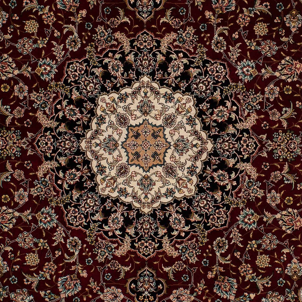 Persisk tæppe - Ghom - 197 x 133 cm - mørkerød