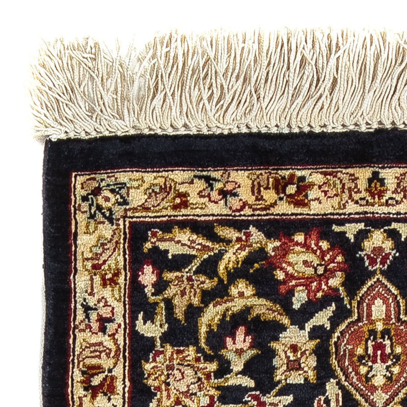 Silketæppe - Ghom Silk - Premium - 42 x 28 cm - mørkeblå