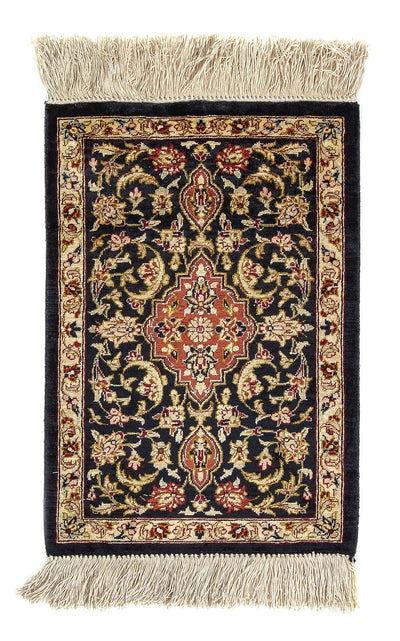 Qom silke Tæppe 28x41cm - Persisk tæppe