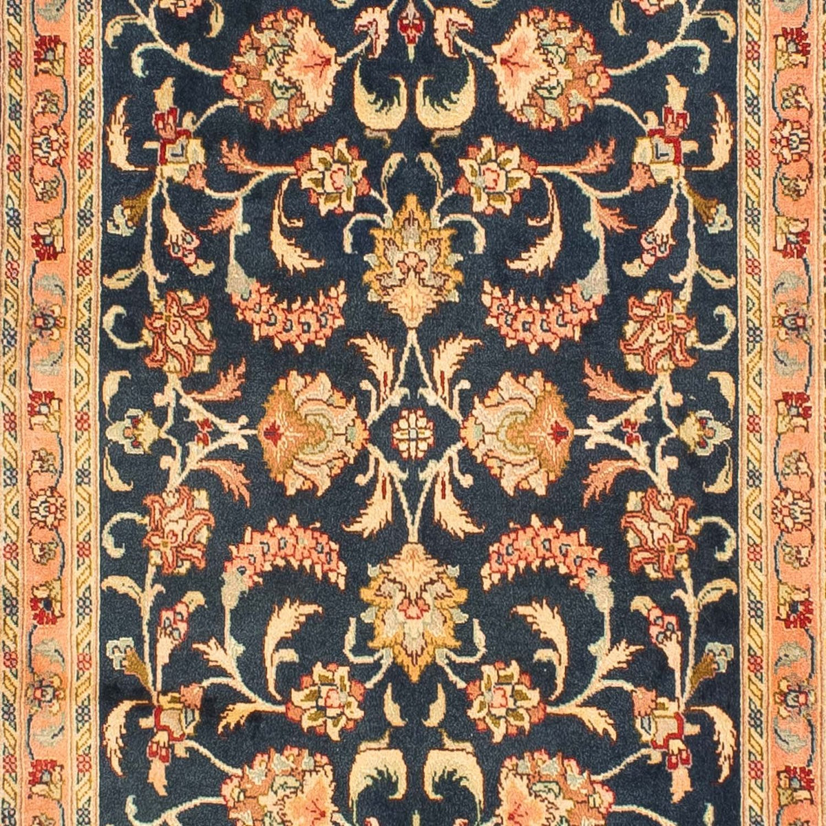 Løber Persisk tæppe - Tabriz - Royal - 300 x 66 cm - mørkeblå