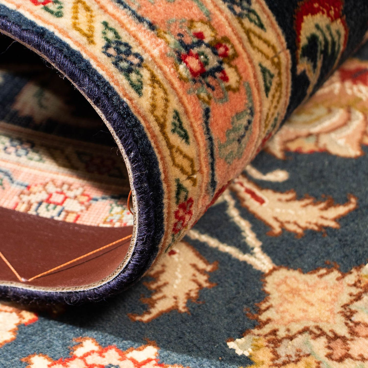 Løber Persisk tæppe - Tabriz - Royal - 300 x 66 cm - mørkeblå