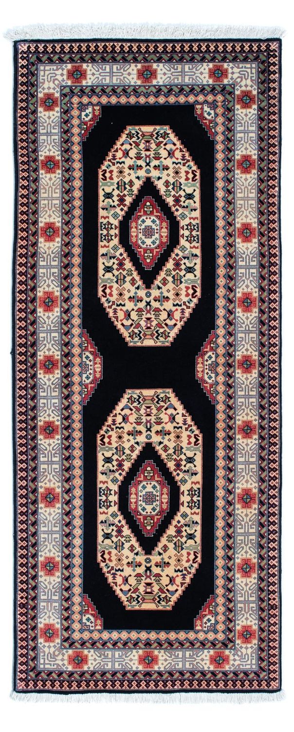 Løber Persisk tæppe - Tabriz - Royal - 188 x 74 cm - mørkeblå