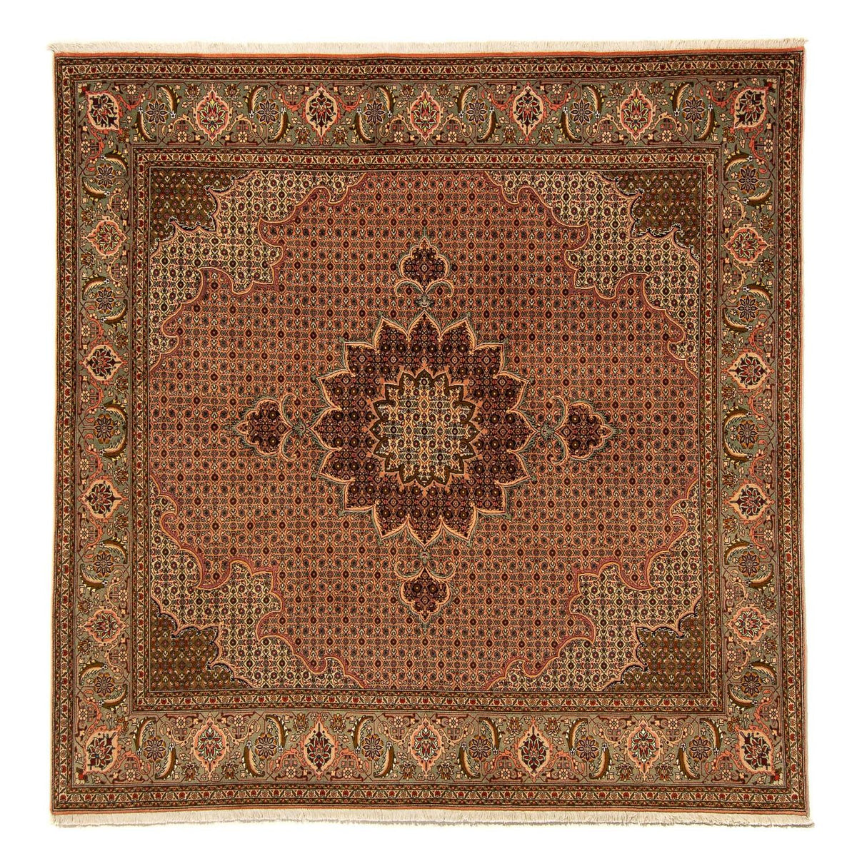 Persisk tæppe - Tabriz firkantet  - 206 x 206 cm - brun