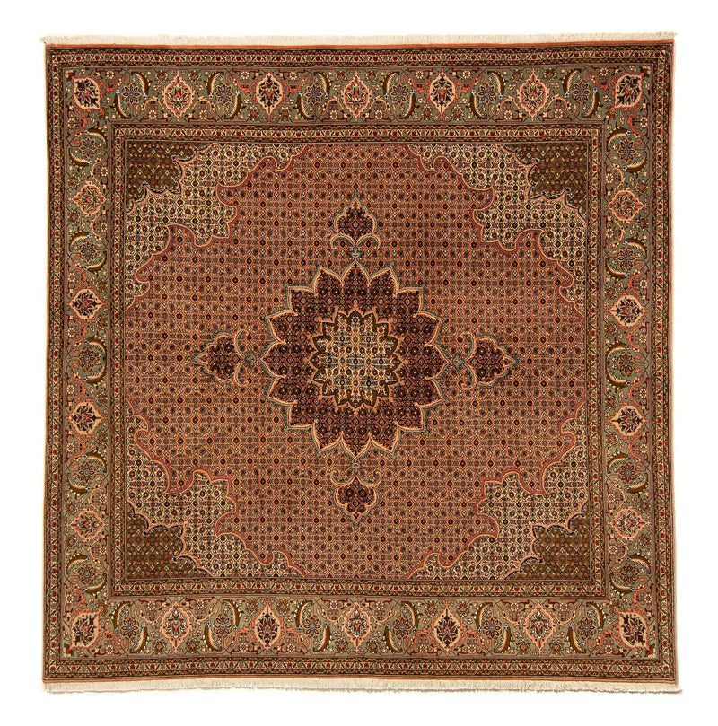 Persisk tæppe - Tabriz firkantet  - 206 x 206 cm - brun