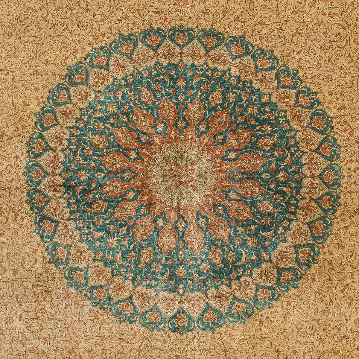 Silketæppe - Ghom Silk - Premium - 188 x 130 cm - beige