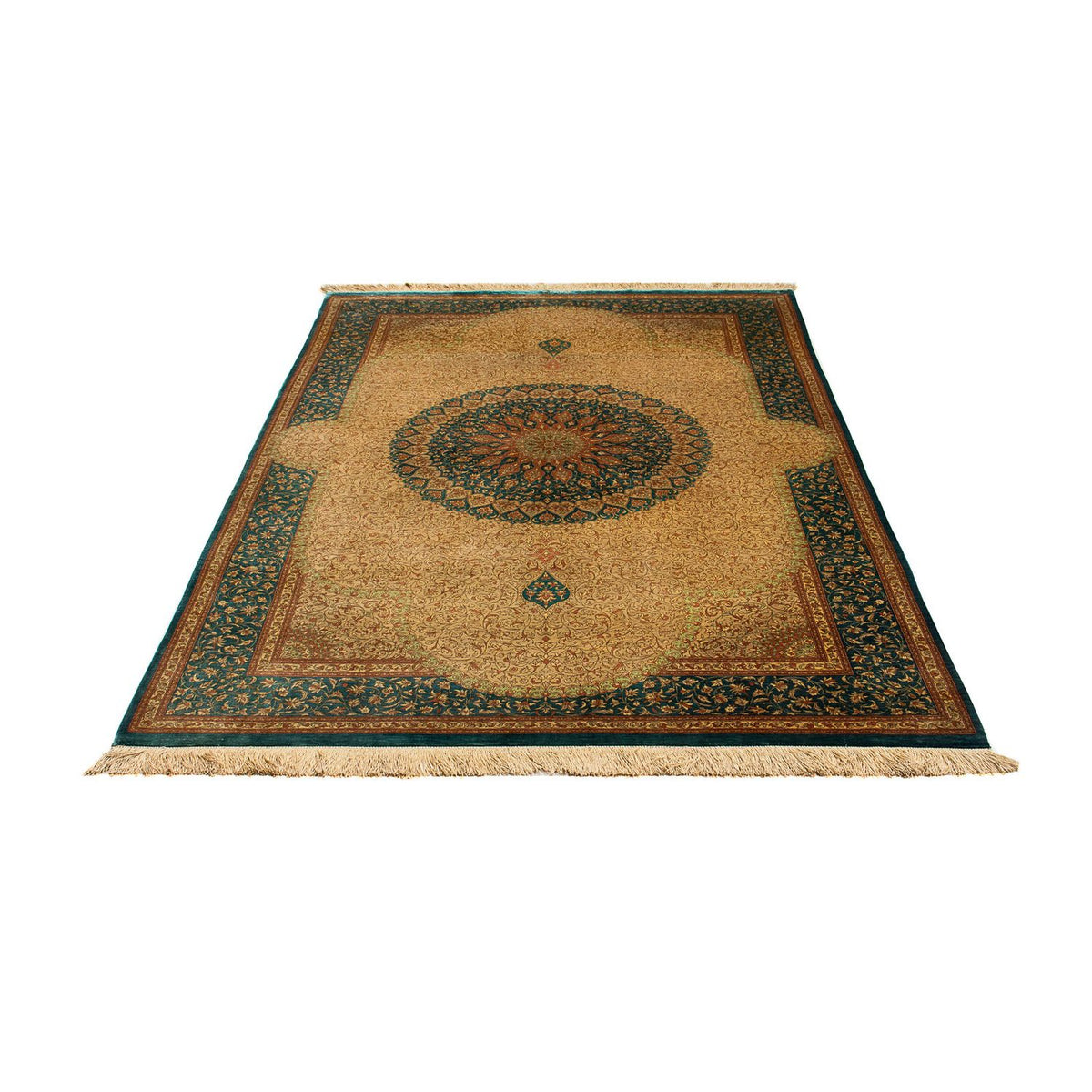 Silketæppe - Ghom Silk - Premium - 188 x 130 cm - beige