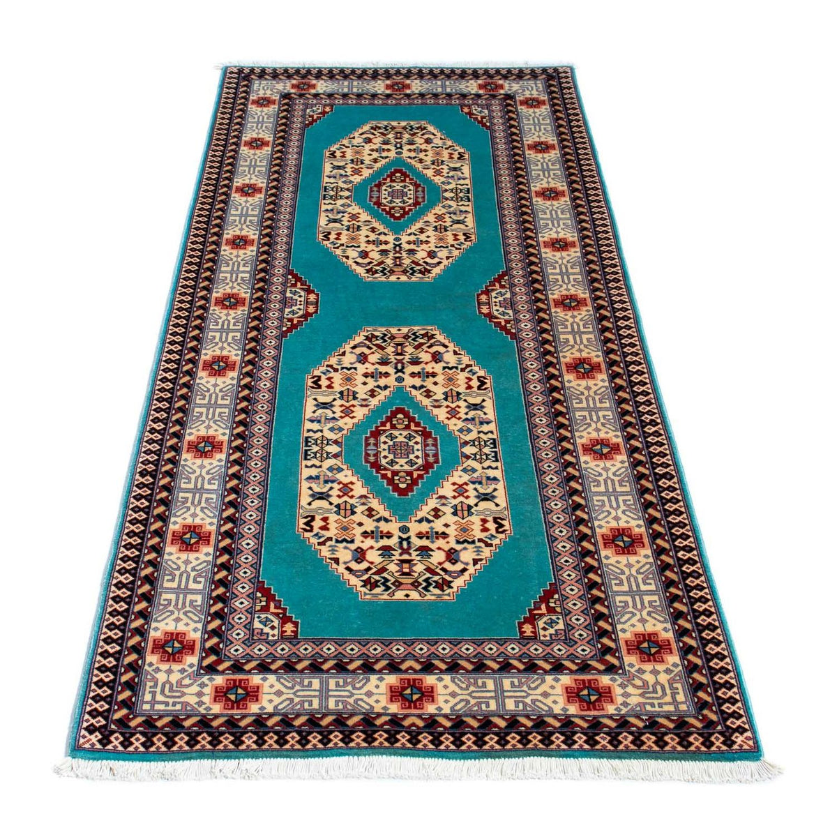 Løber Persisk tæppe - Tabriz - Royal - 190 x 74 cm - blå