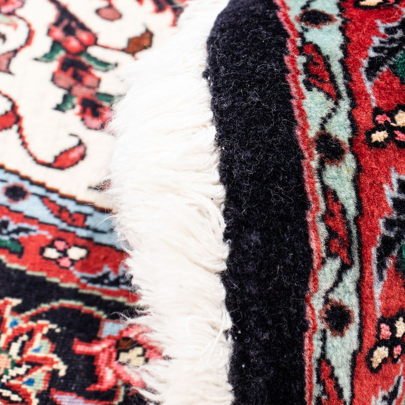 Persisk tæppe - Bijar rundt  - 150 x 150 cm - mørkerød