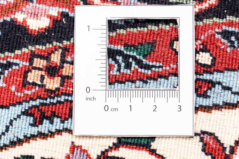 Persisk tæppe - Bijar rundt  - 150 x 150 cm - mørkerød