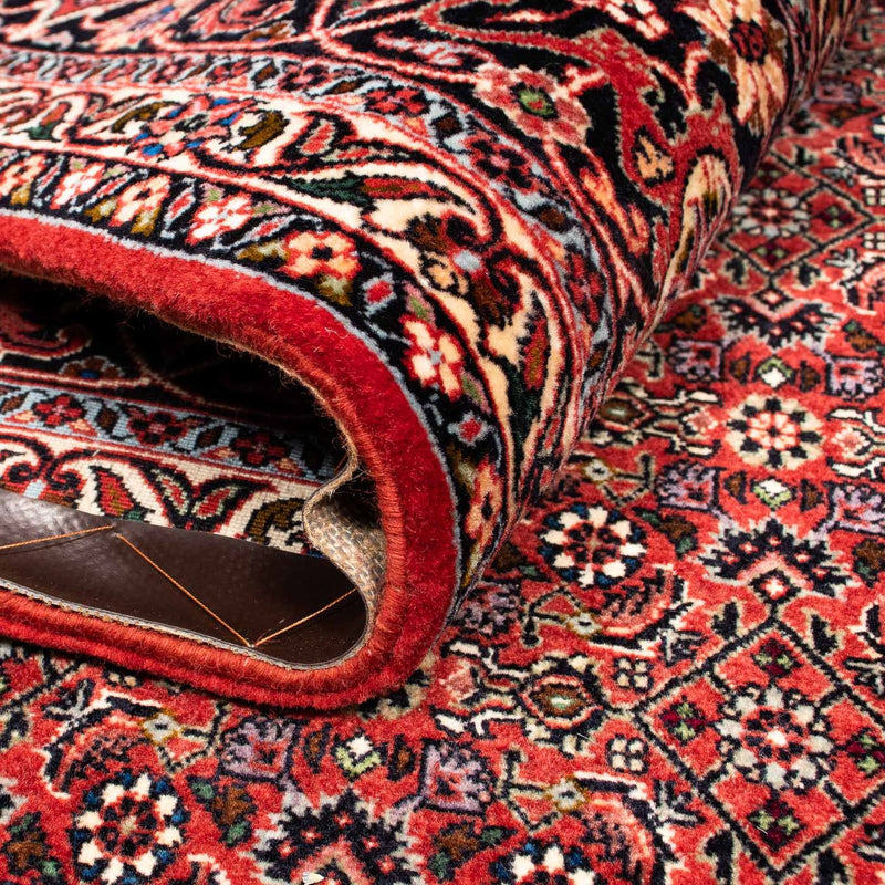 Persisk tæppe - Bijar - 256 x 202 cm - mørkerød