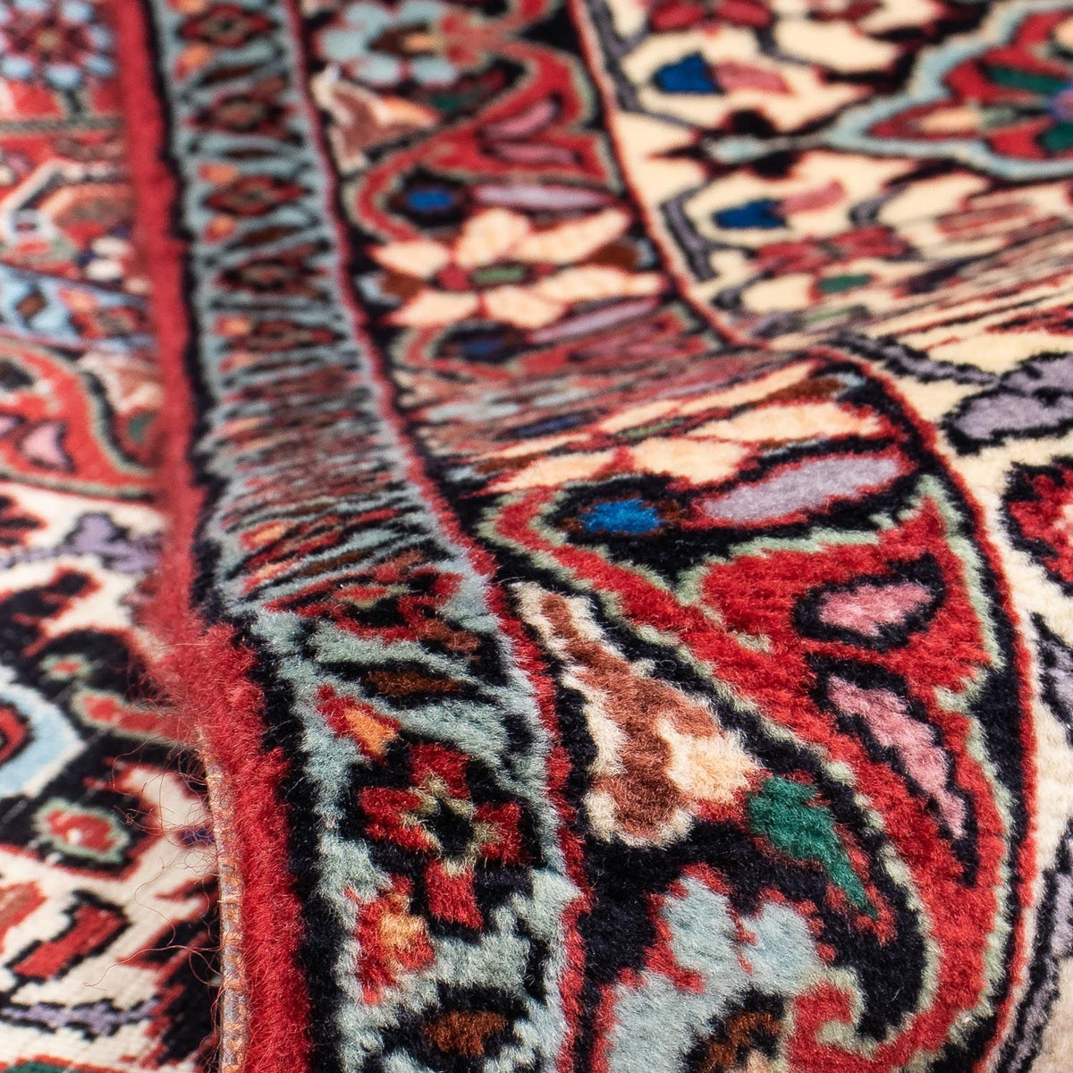 Persisk tæppe - Bijar - 292 x 250 cm - lysrød