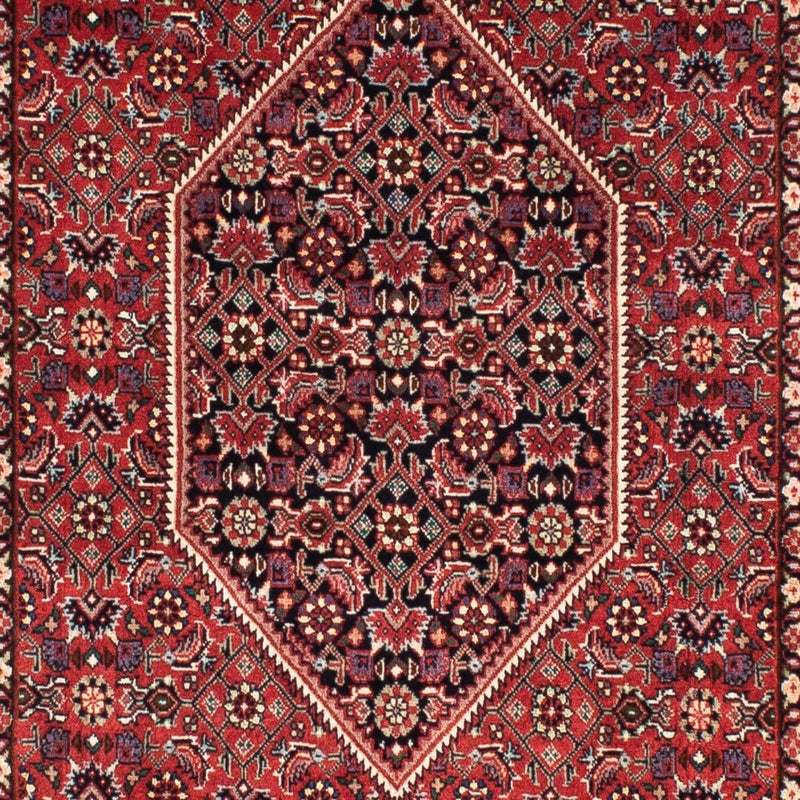 Løber Persisk tæppe - Bijar - 200 x 74 cm - mørkerød
